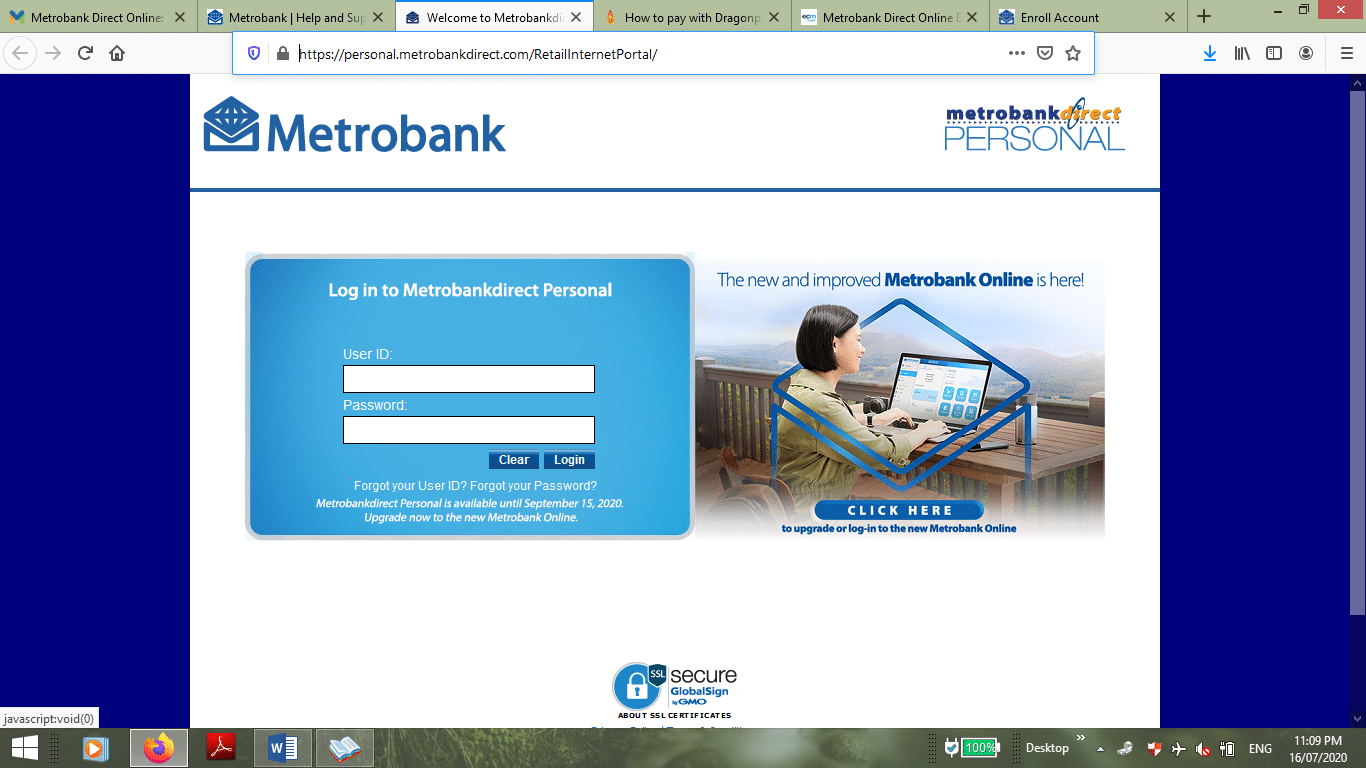 Metrobank Direct Online Banking Login